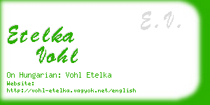etelka vohl business card
